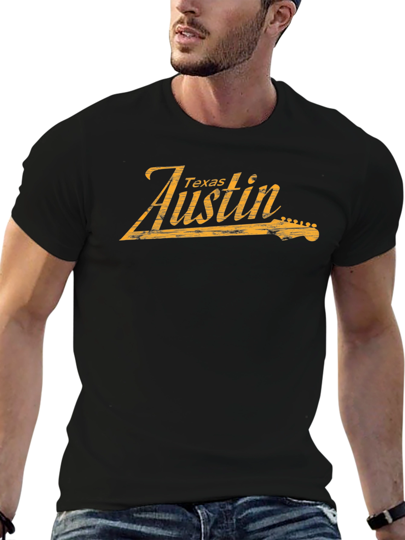 Texas Austin Guitar Graphic T-Shirt