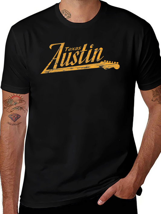 Texas Austin Guitar Graphic T-Shirt