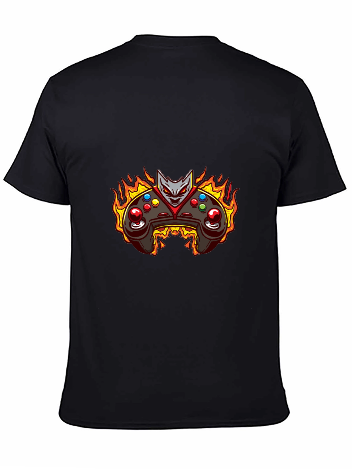 Fiery Game Controller T-Shirt - Black