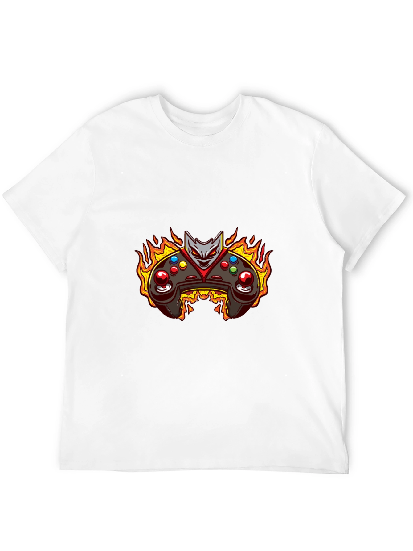 Fiery Game Controller T-Shirt - Black