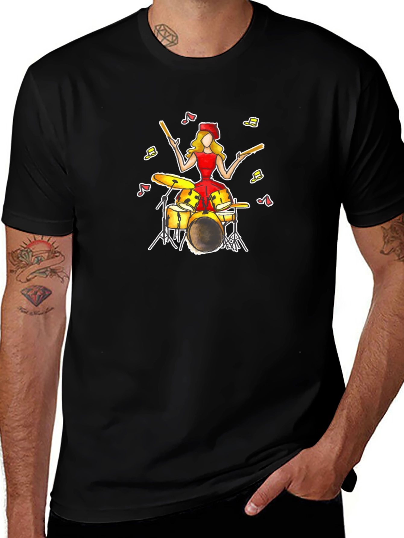 Drummer Girl T-Shirt - Unique Music Tee