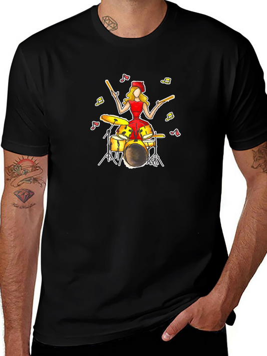 Drummer Girl T-Shirt - Unique Music Tee