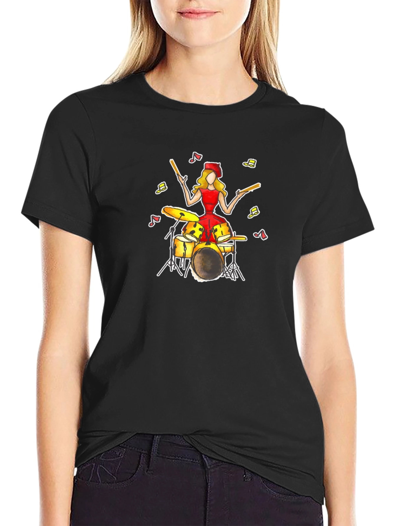 Drummer Girl T-Shirt - Unique Music Tee
