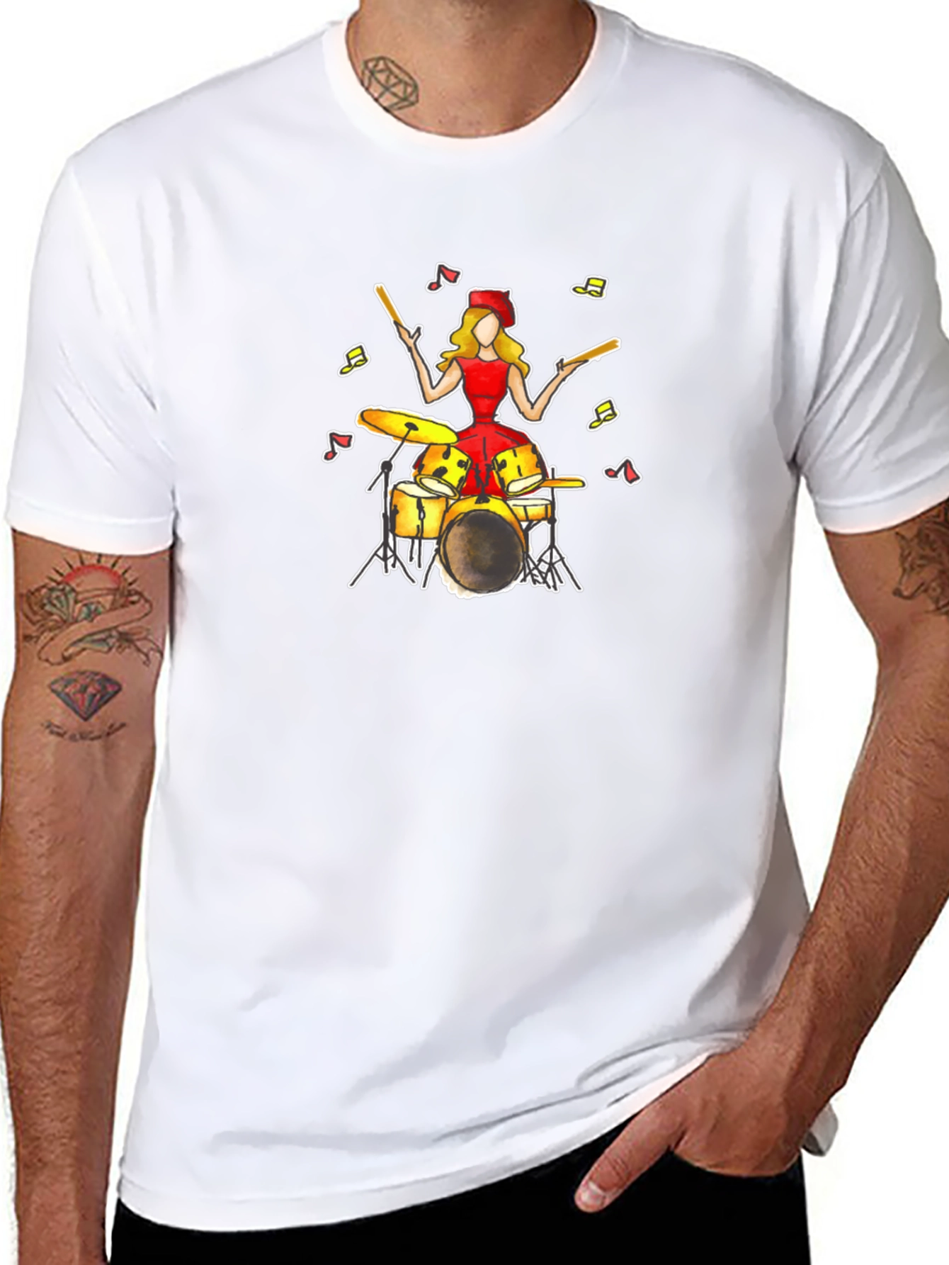 Drummer Girl T-Shirt - Unique Music Tee
