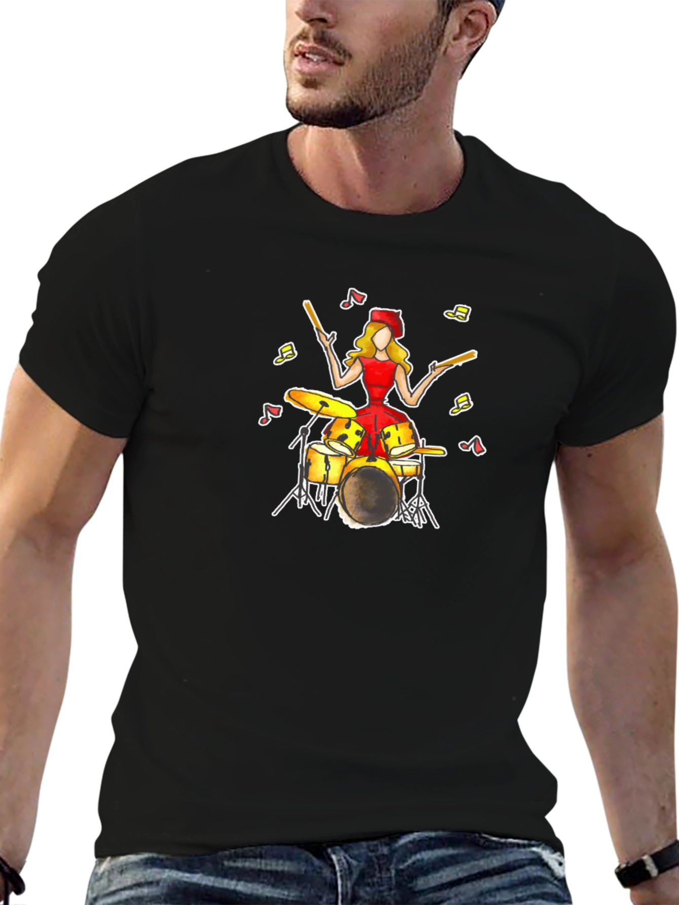 Drummer Girl T-Shirt - Unique Music Tee