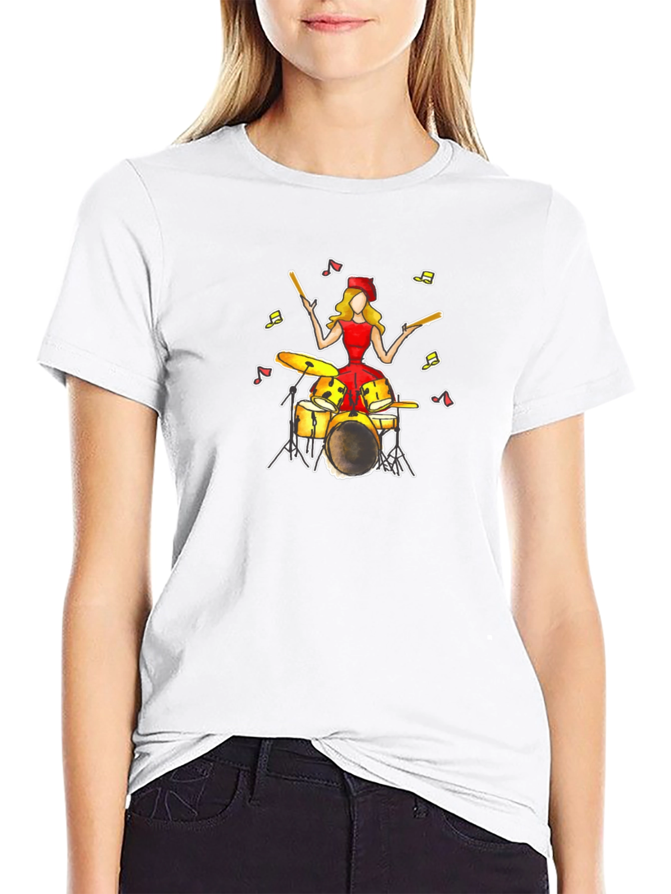 Drummer Girl T-Shirt - Unique Music Tee