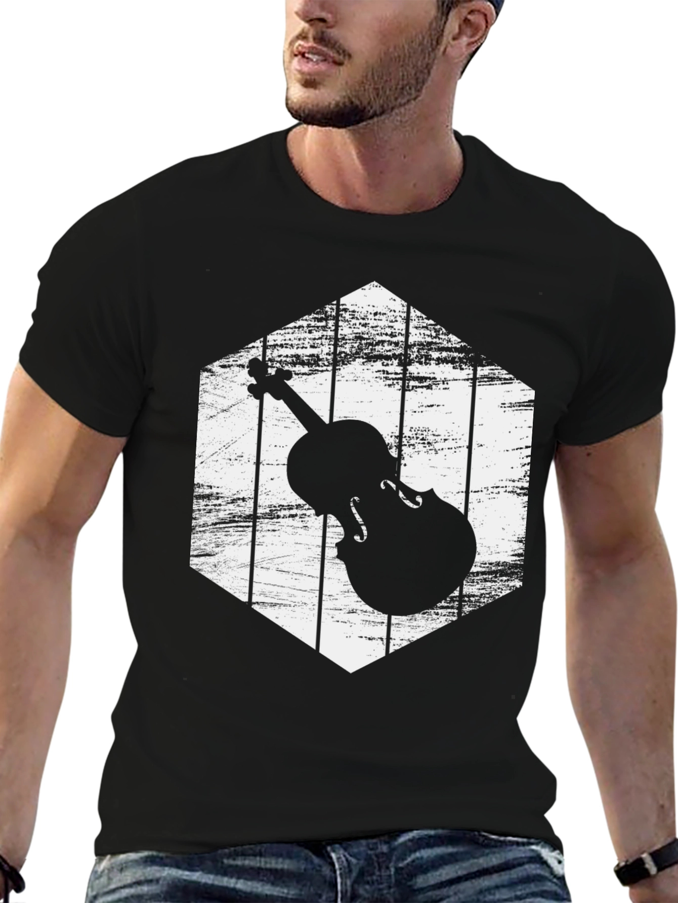 Violin Silhouette Graphic Tee