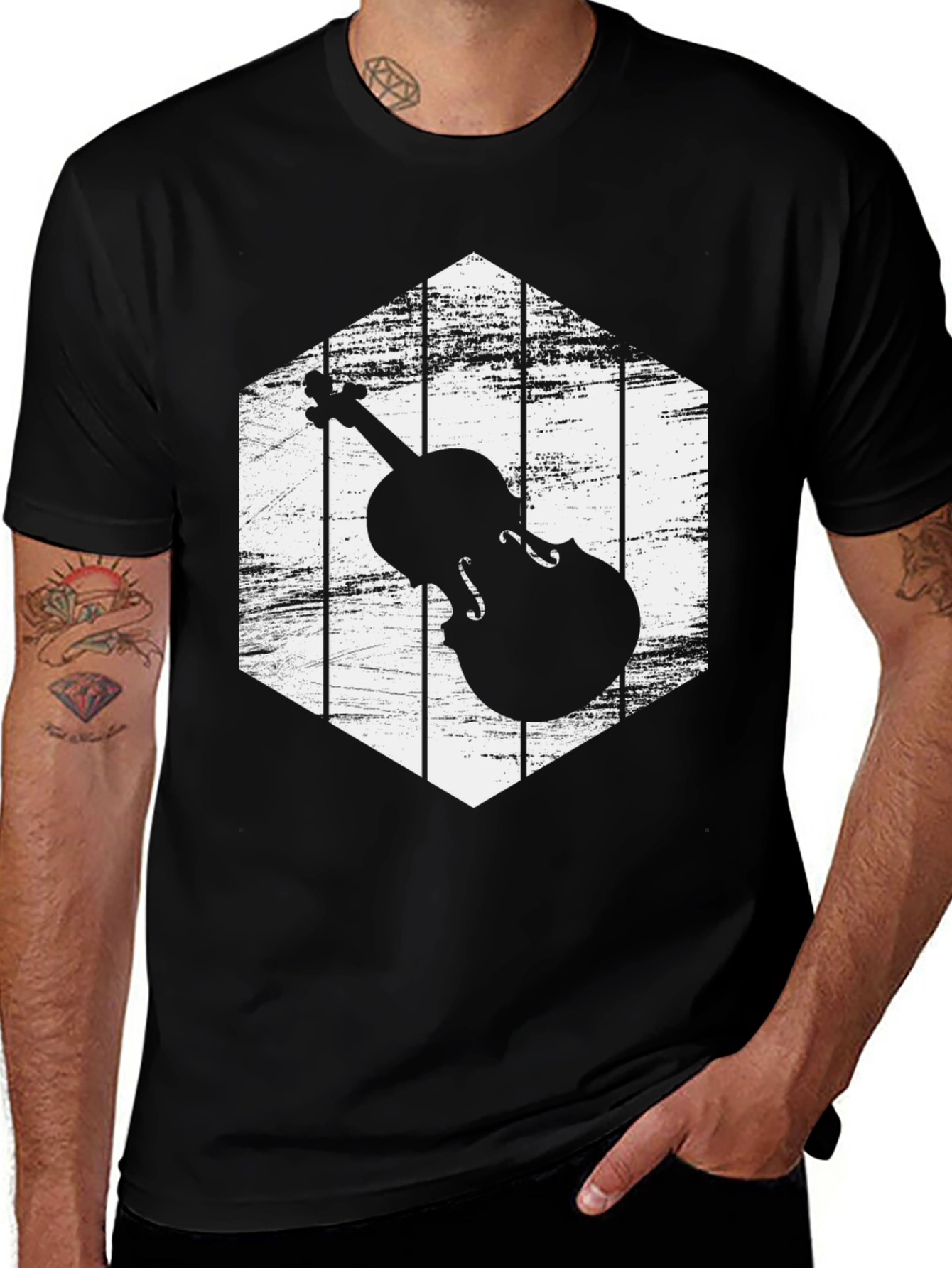 Violin Silhouette Graphic Tee