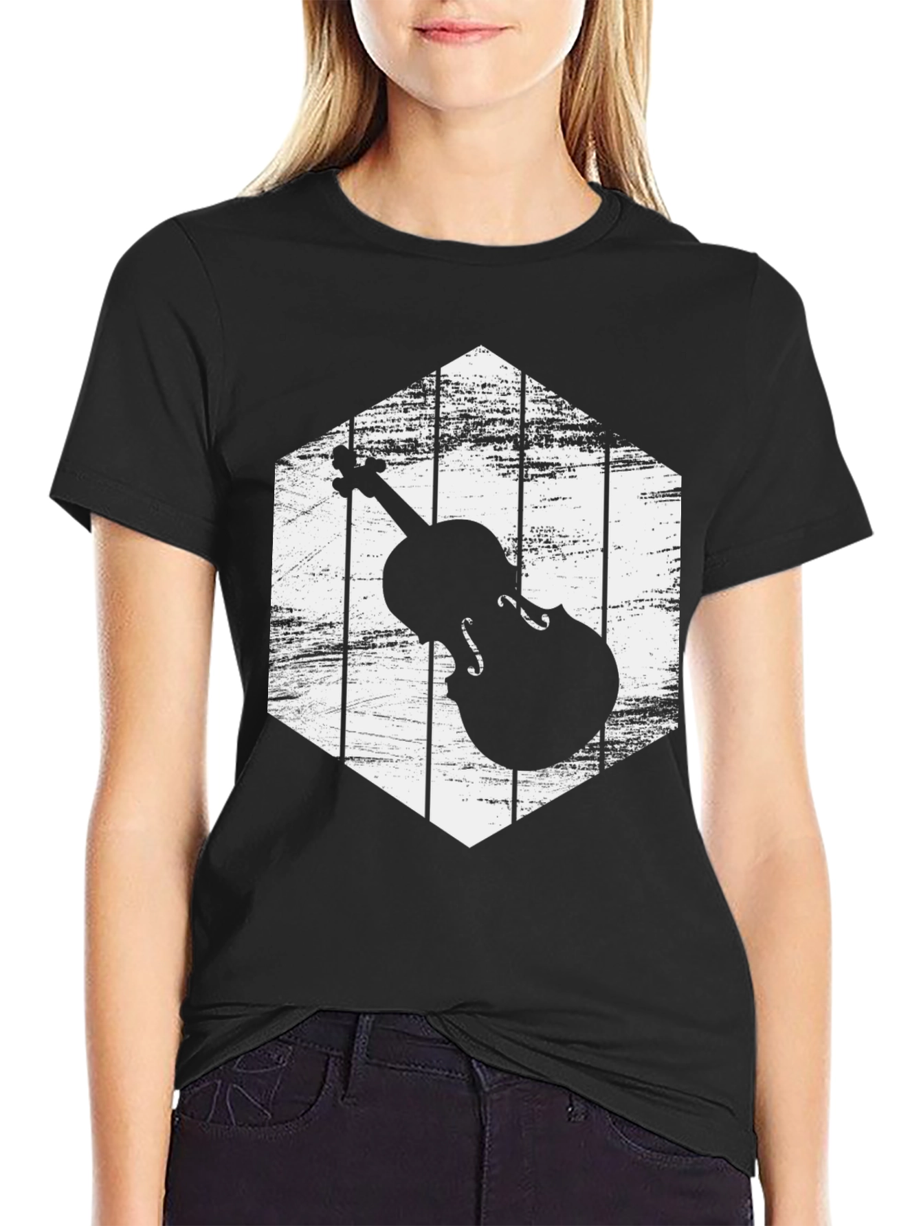 Violin Silhouette Graphic Tee