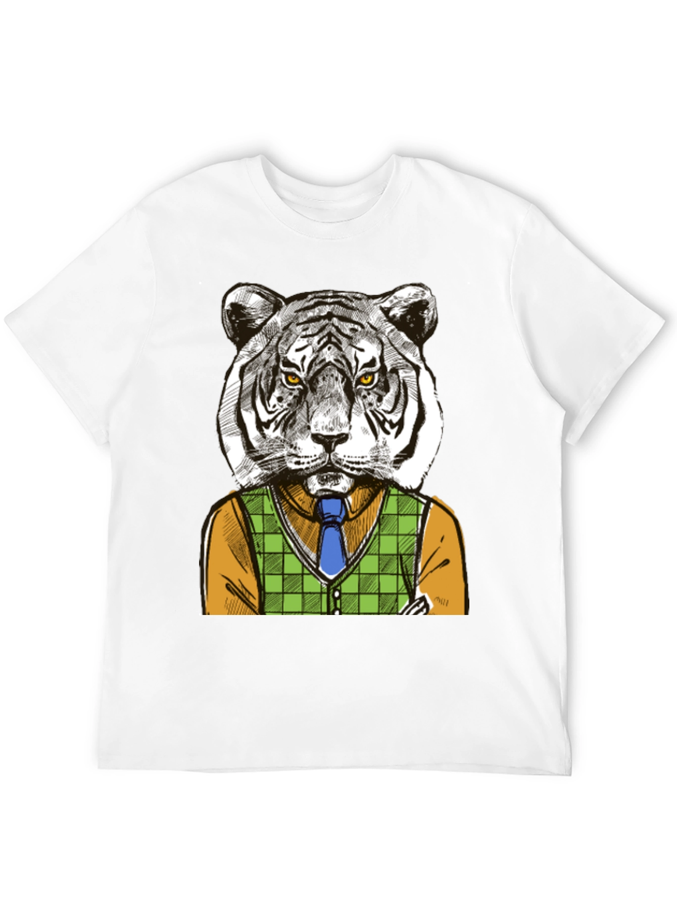 Tiger Gentleman Graphic T-Shirt - Cool Animal Design