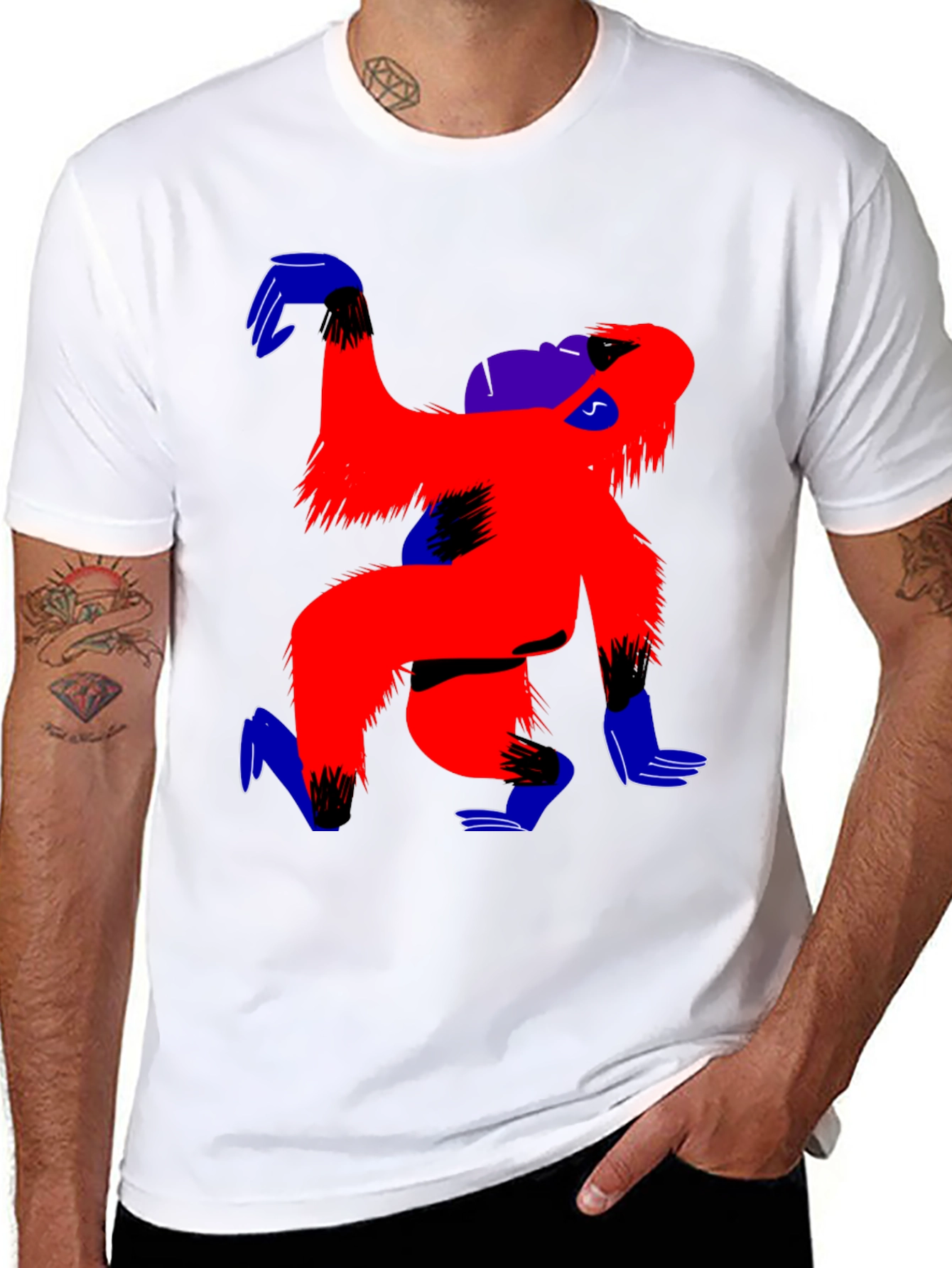 Funky Gorilla Graphic Tee - Cool Artistic Design
