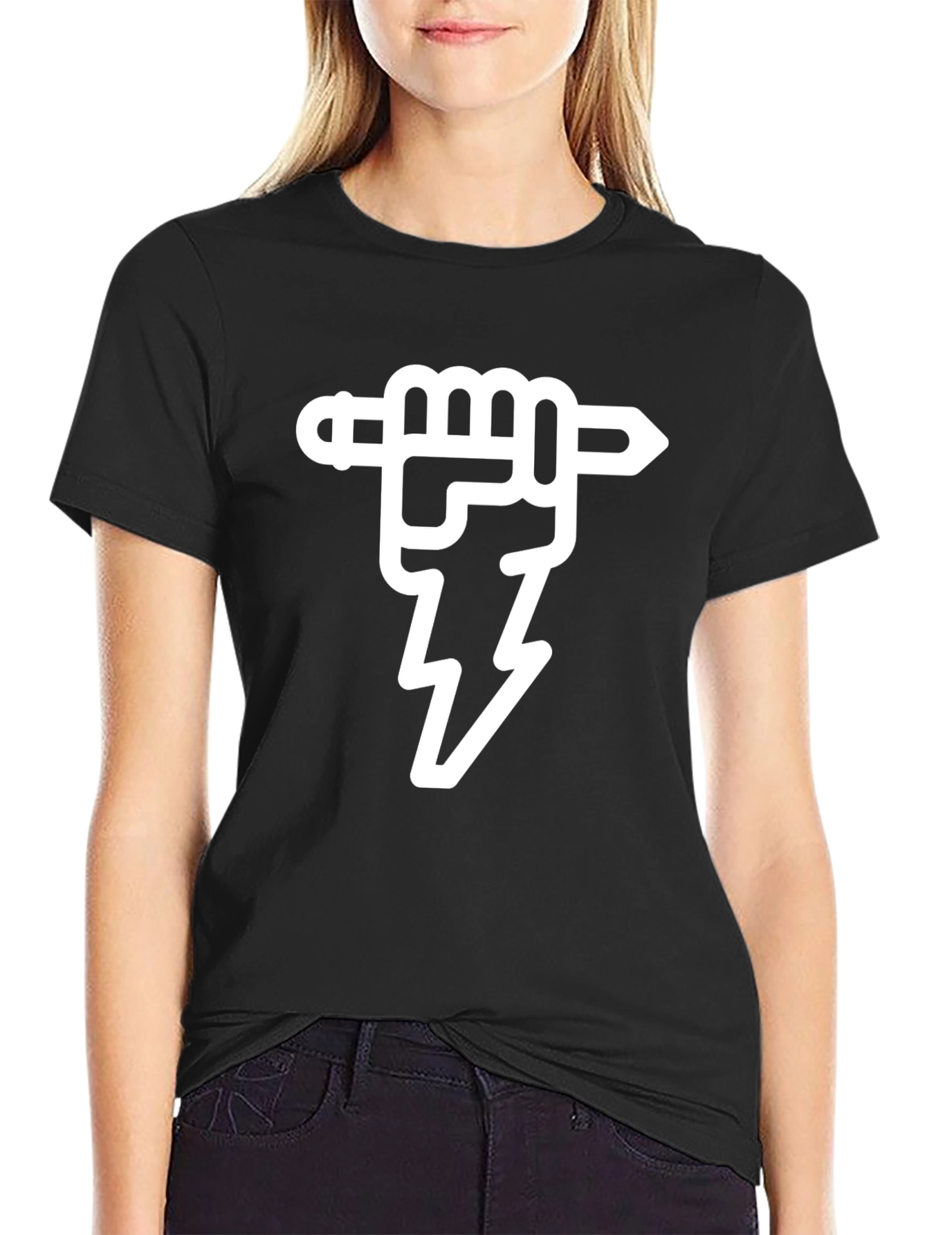 Pencil Power Fist Black T-Shirt - Artistic Activism