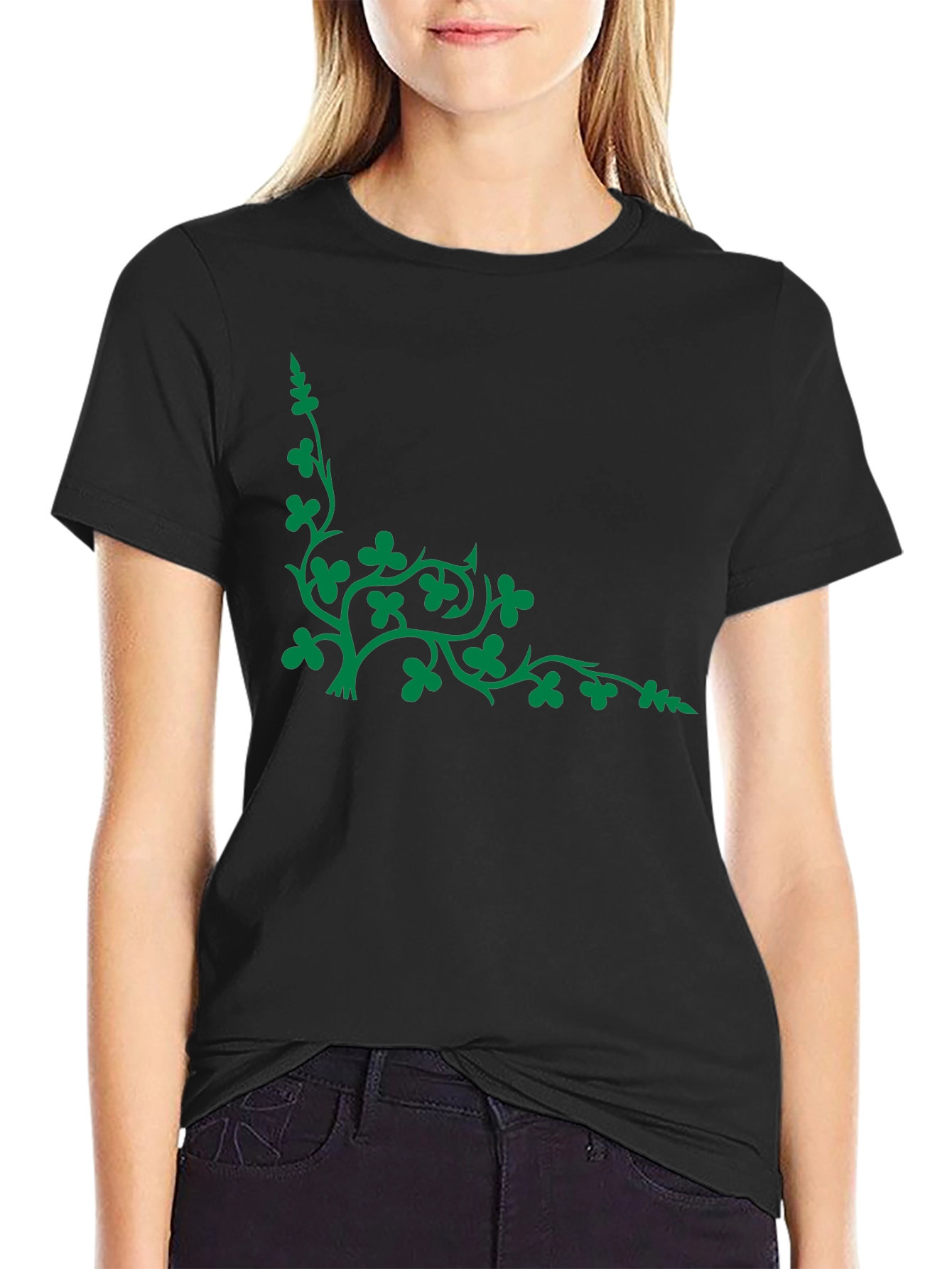 Shamrock Vine Graphic Tee - Black