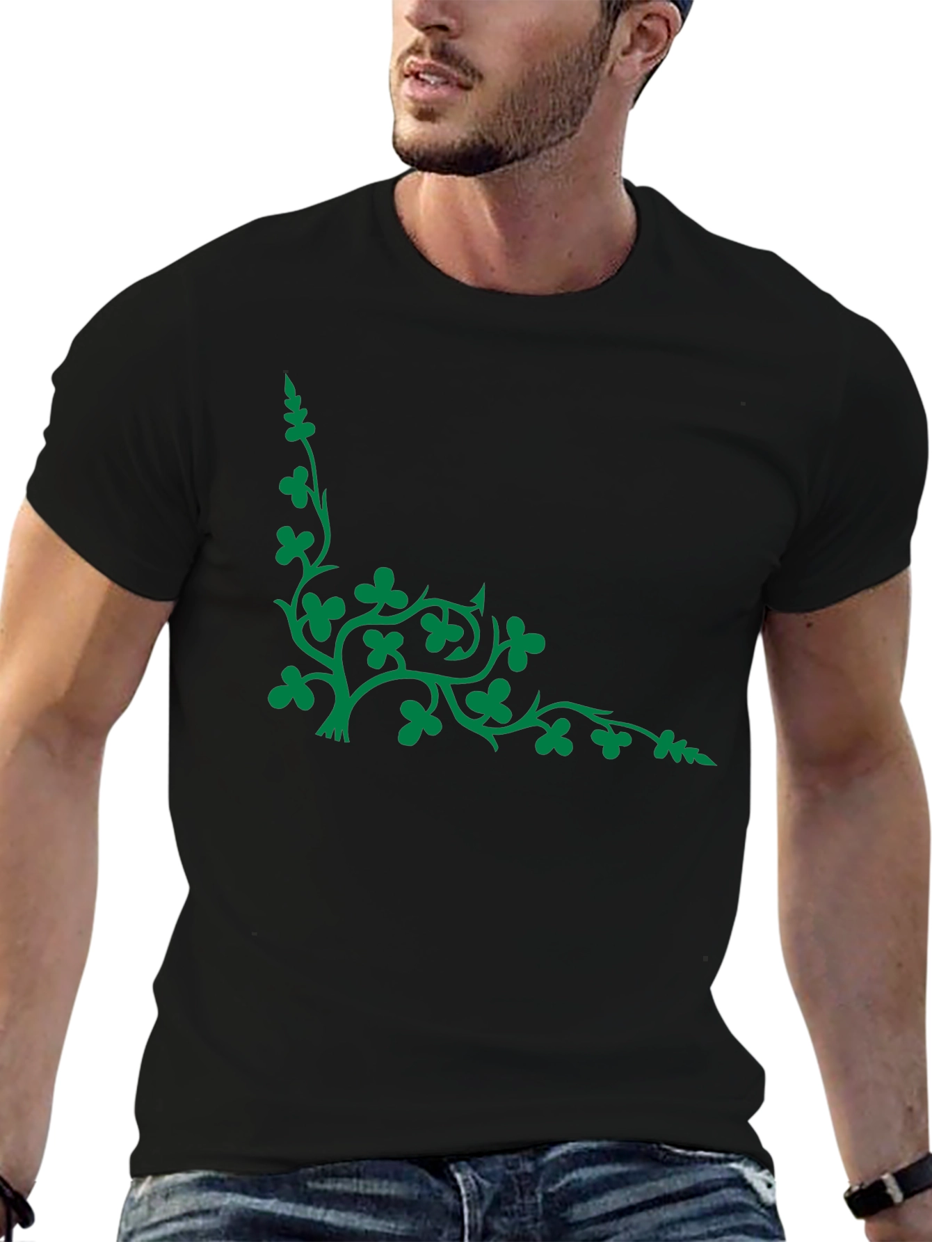 Shamrock Vine Graphic Tee - Black