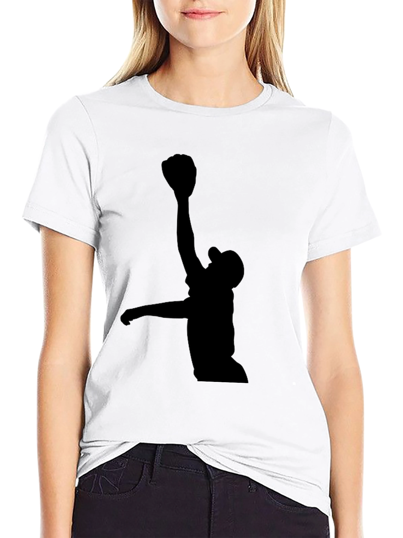 Black T-Shirt with Silhouette Graphic