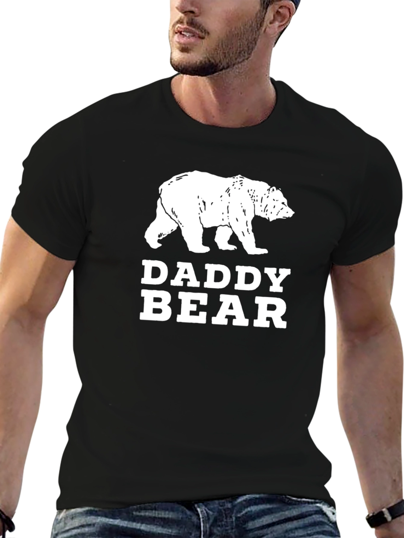Daddy Bear Graphic Tee - Black Cotton T-Shirt