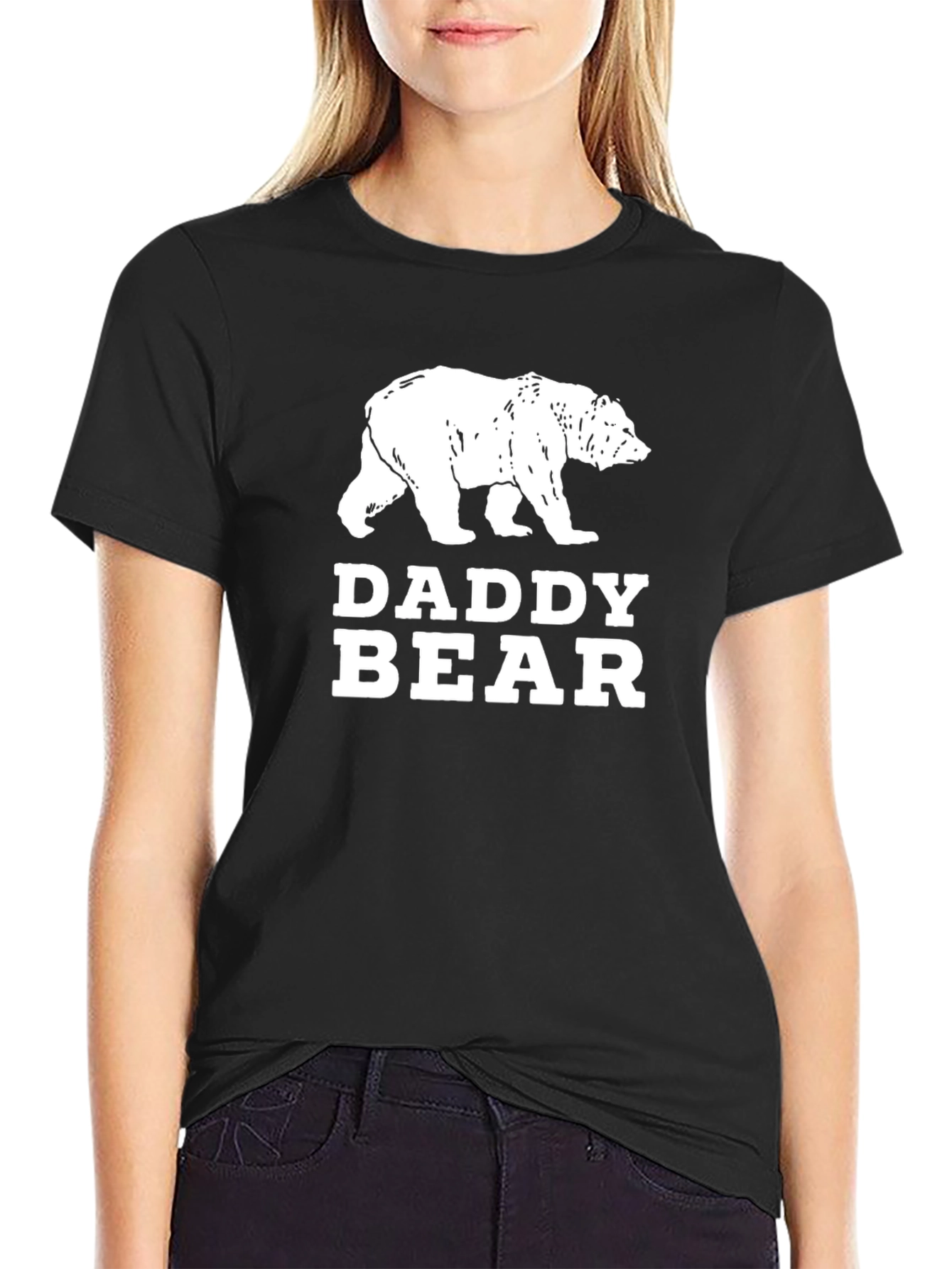 Daddy Bear Graphic Tee - Black Cotton T-Shirt