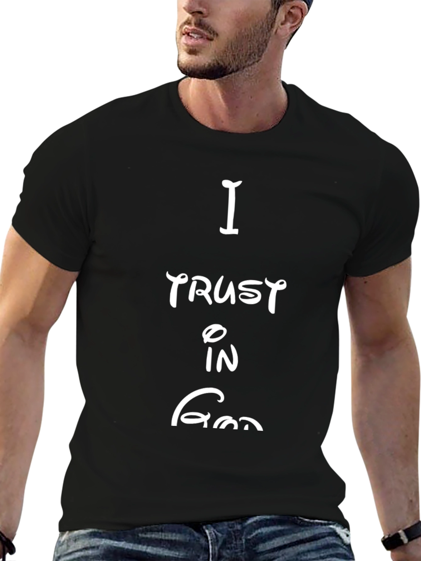 I Trust in God Black T-Shirt