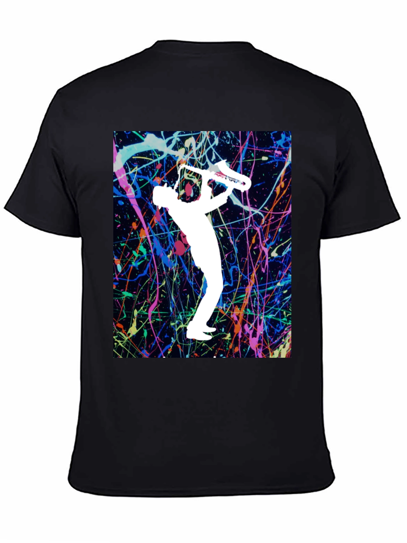 Abstract Saxophone Graphic T-Shirt