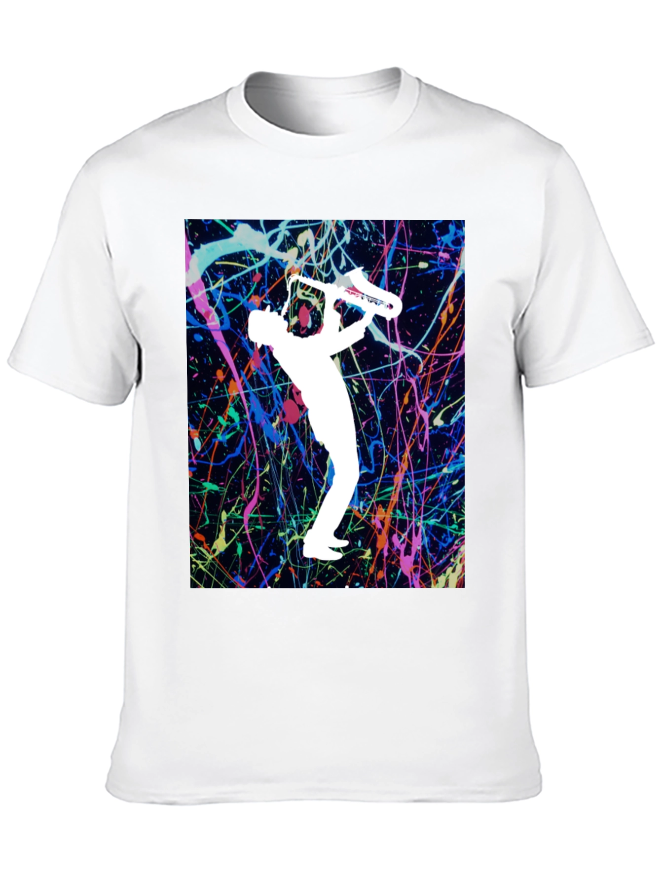 Abstract Saxophone Graphic T-Shirt
