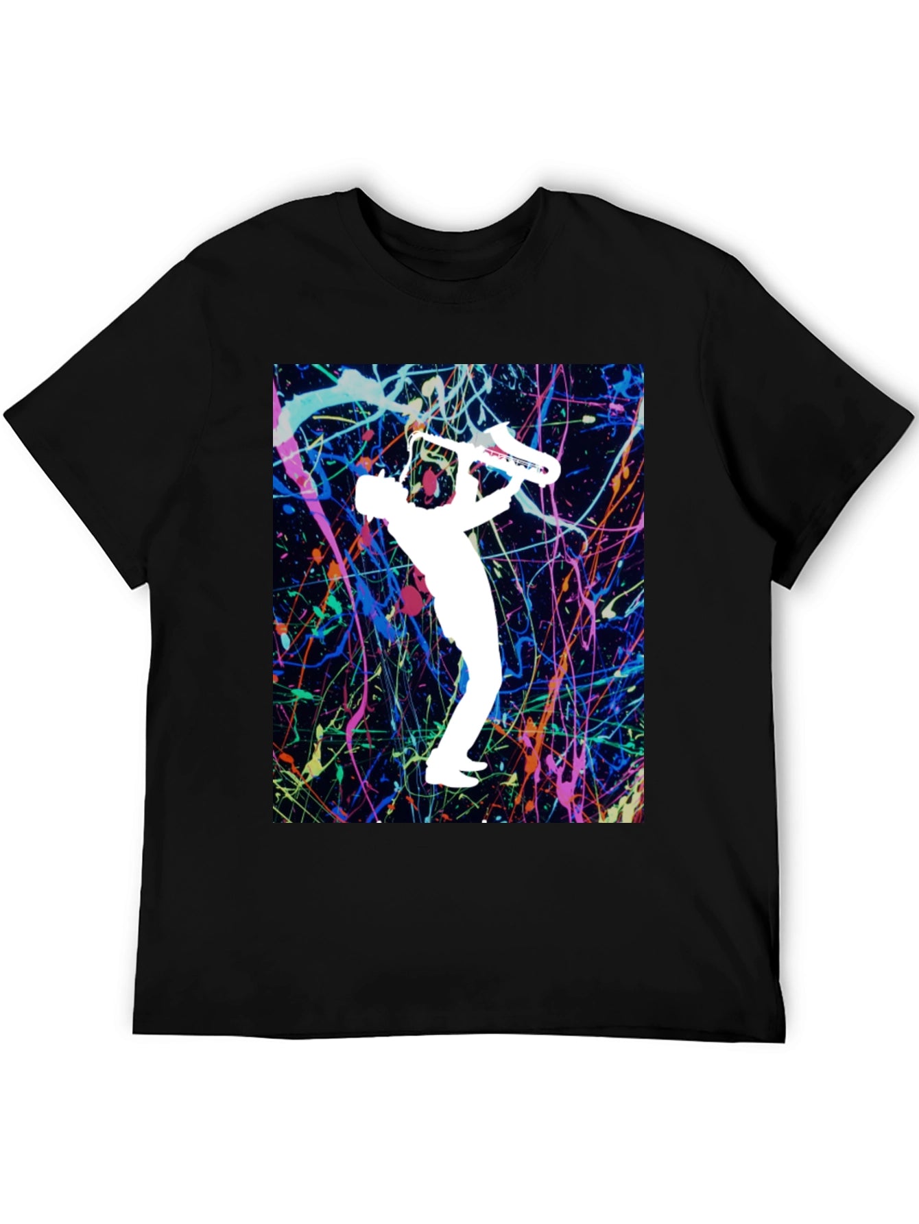 Abstract Saxophone Graphic T-Shirt