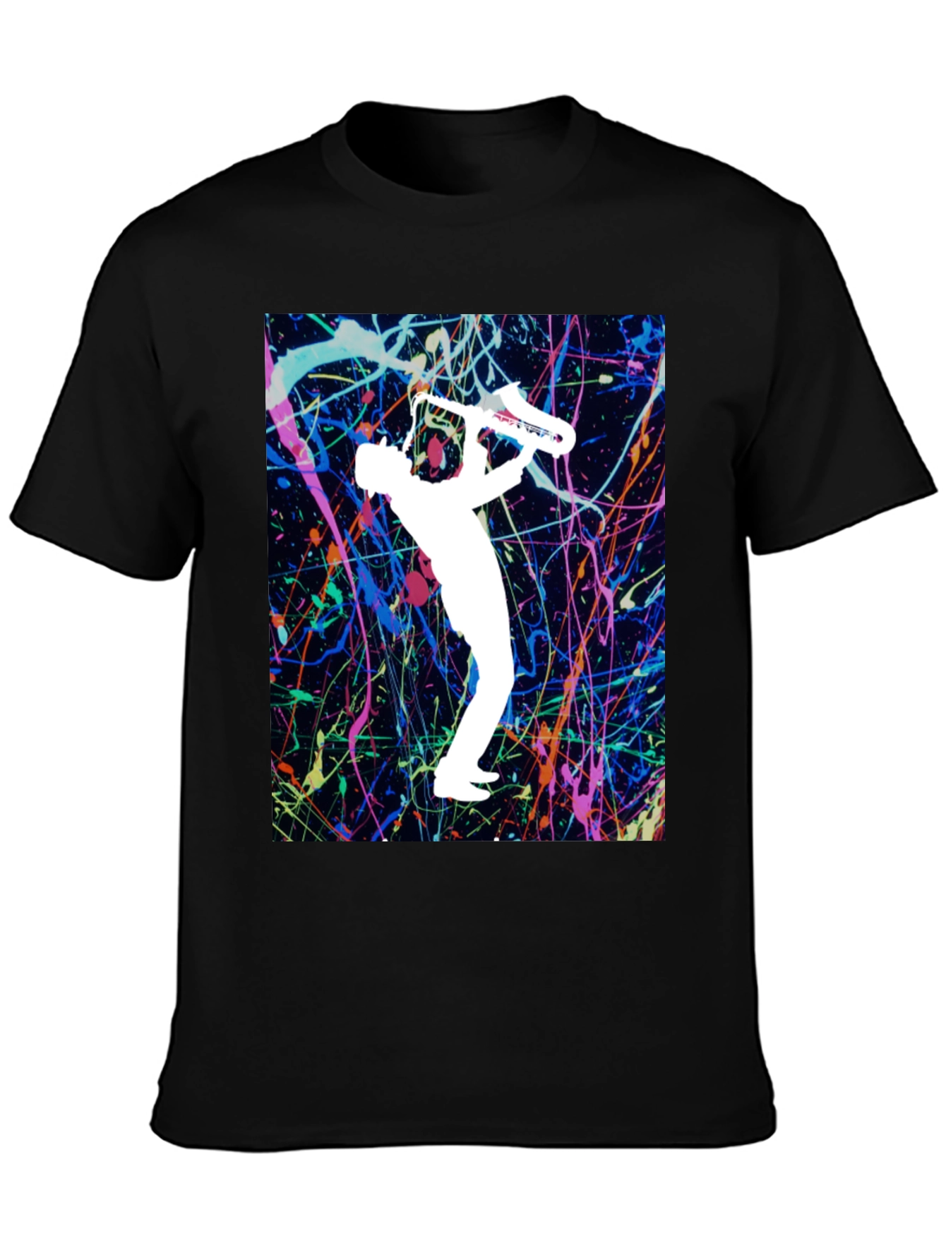 Abstract Saxophone Graphic T-Shirt
