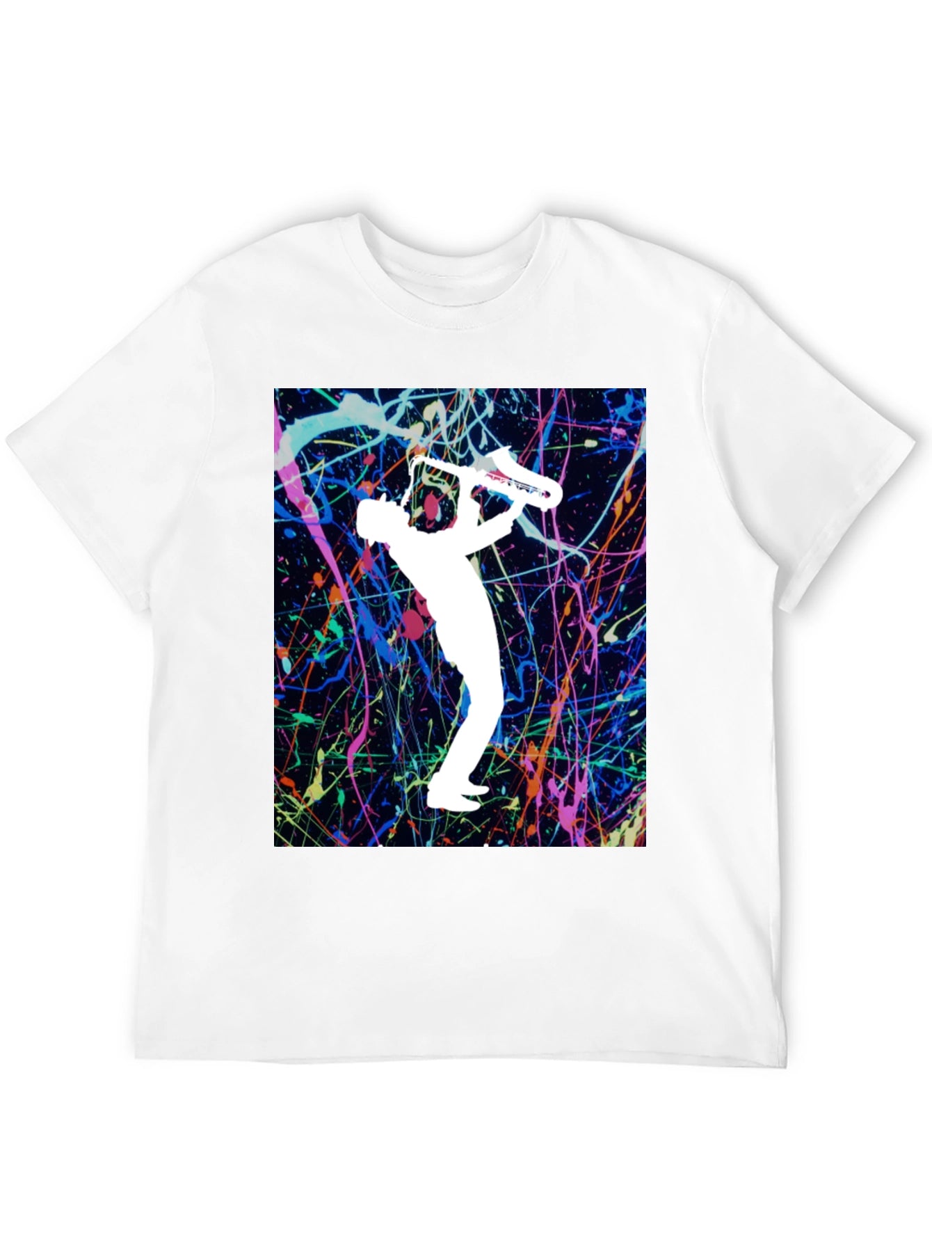 Abstract Saxophone Graphic T-Shirt