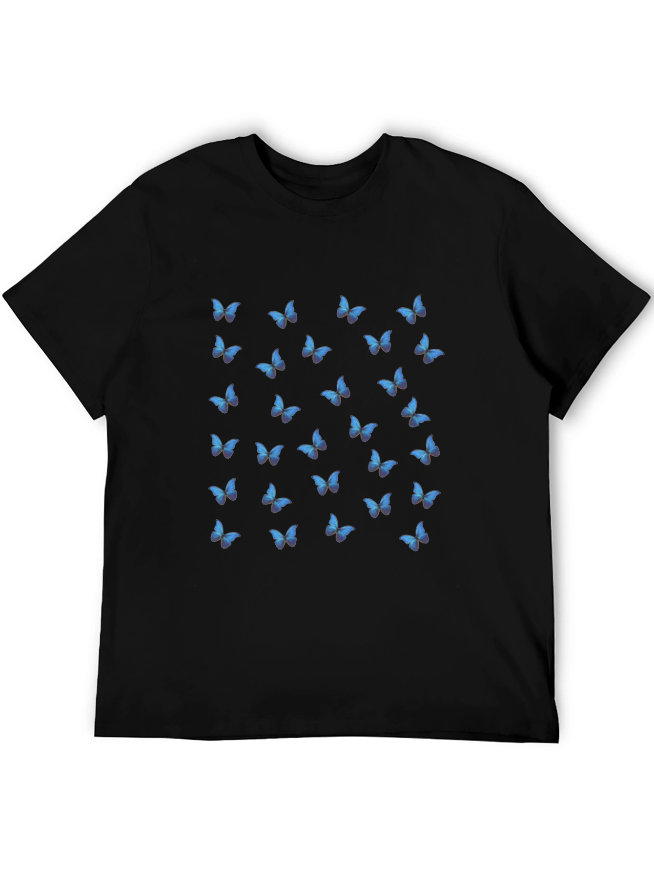 Butterfly Print Black T-Shirt for Men