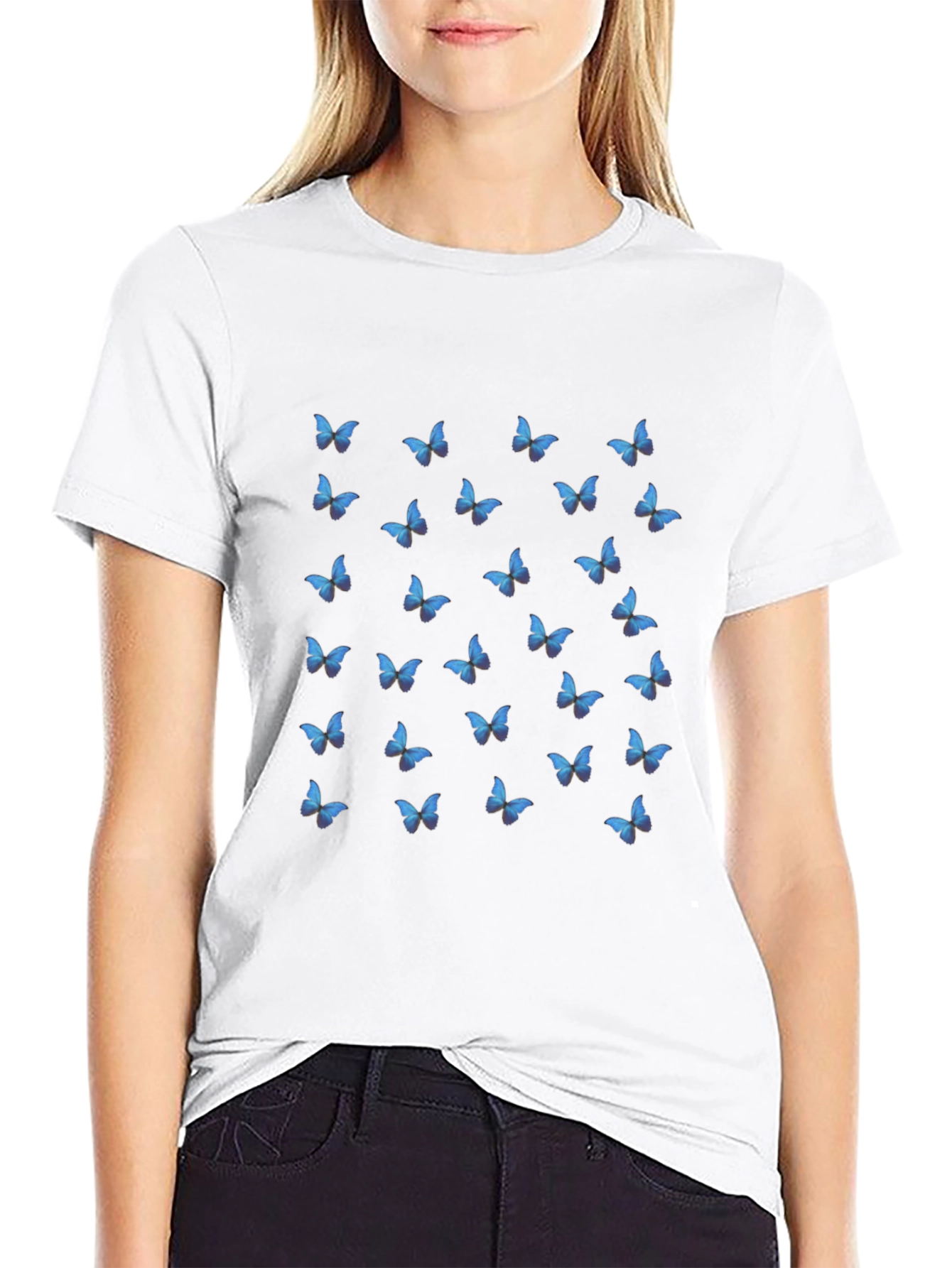 Butterfly Print Black T-Shirt for Men
