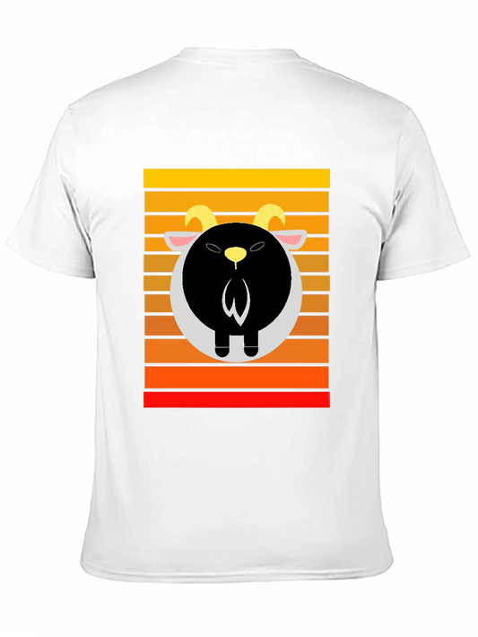 Retro Goat Graphic Tee - Black