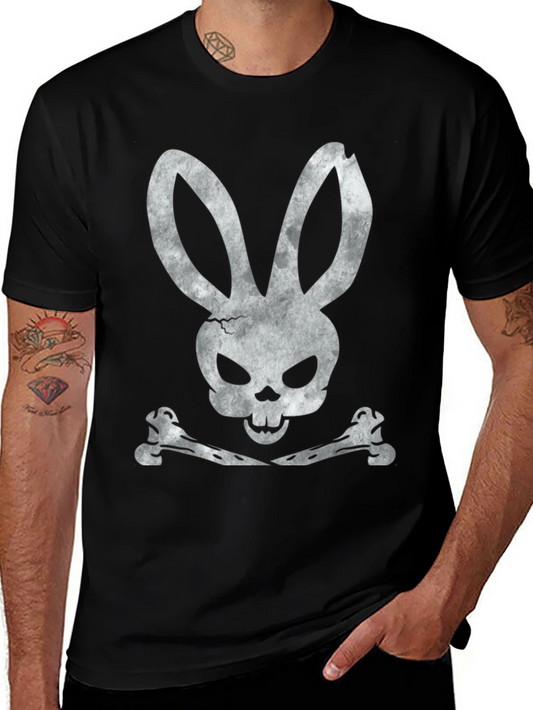 Rabbit Skull & Crossbones Graphic Tee - Edgy & Unique