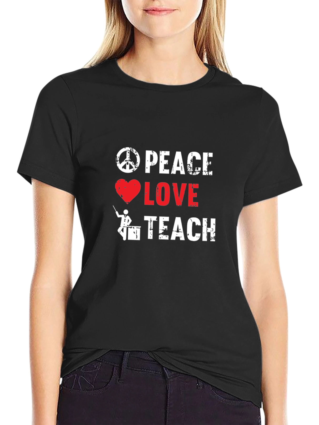 Peace Love Teach Graphic T-Shirt