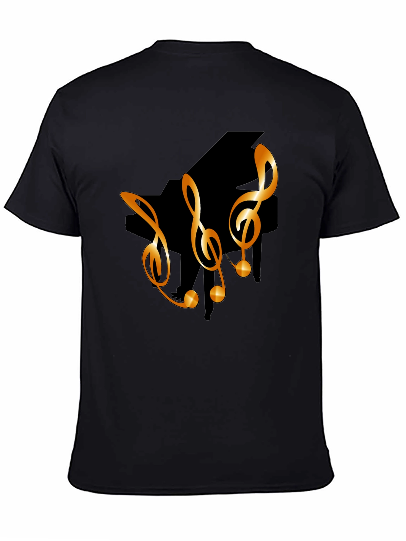 Musical T-Shirt with Piano & Treble Clef Design