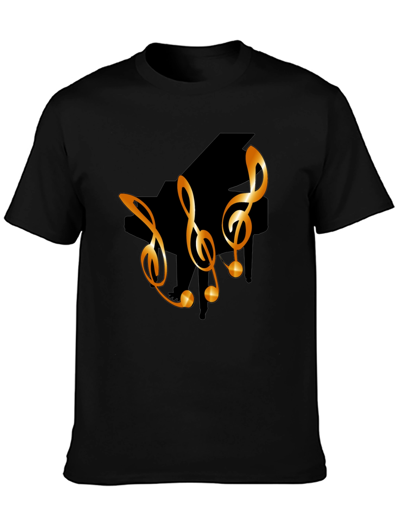 Musical T-Shirt with Piano & Treble Clef Design