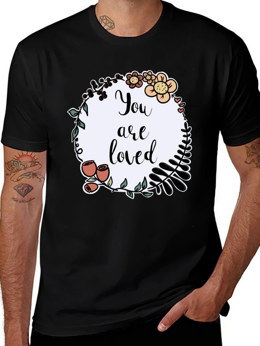 You are Loved Graphic Tee - Floral Wreath T-Shirt
