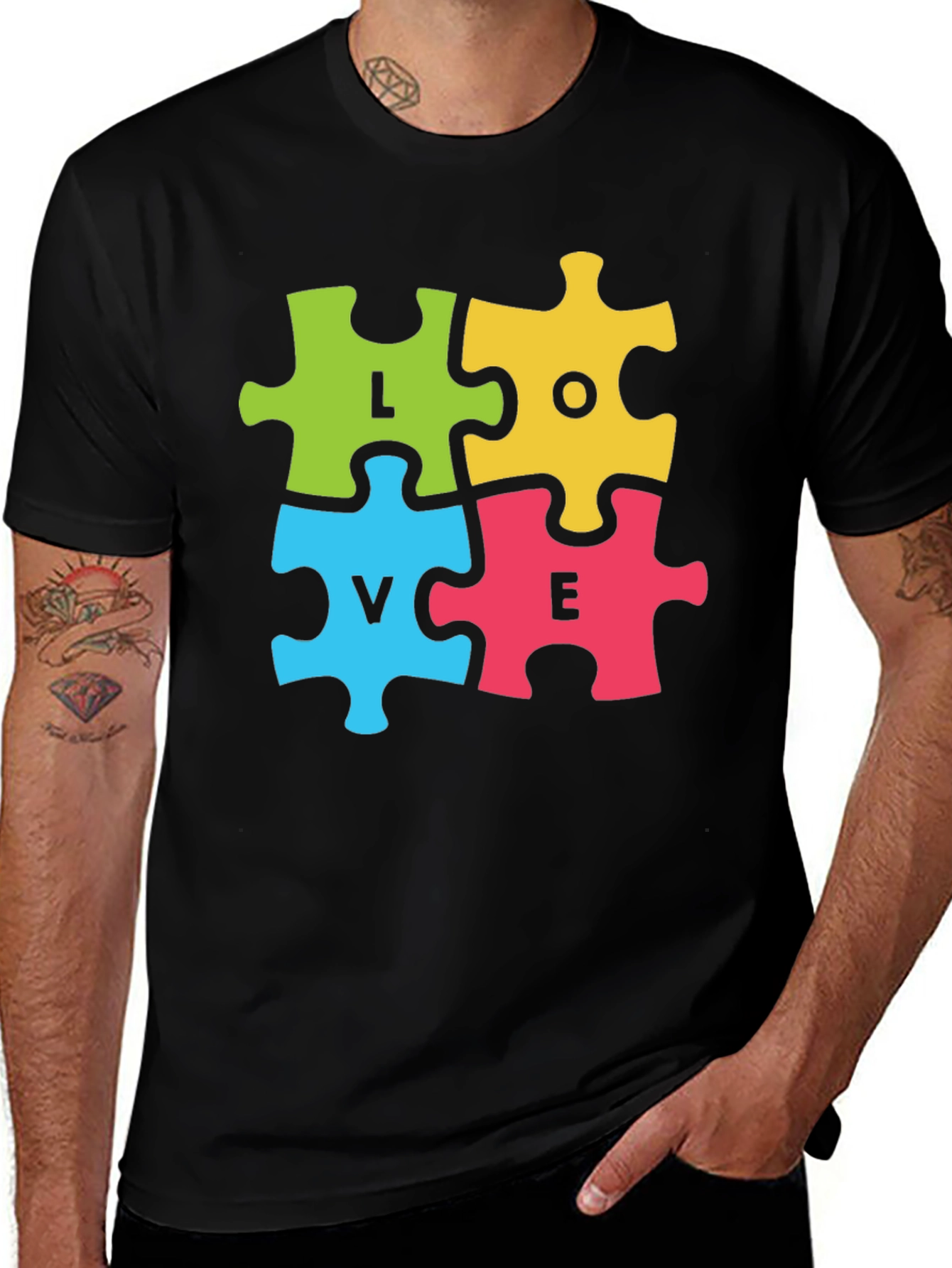 Love Puzzle Piece Graphic T-Shirt