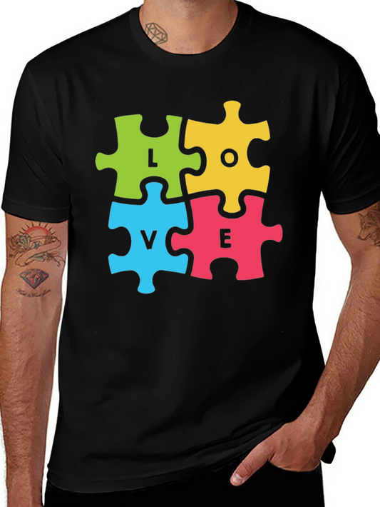 Love Puzzle Piece Graphic T-Shirt