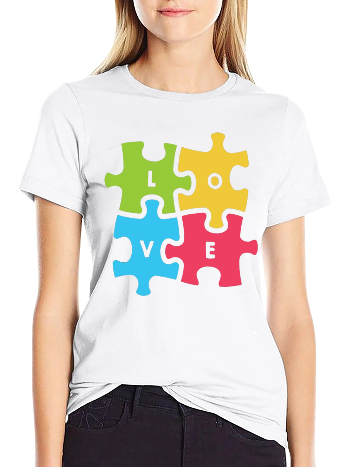 Love Puzzle Piece Graphic T-Shirt