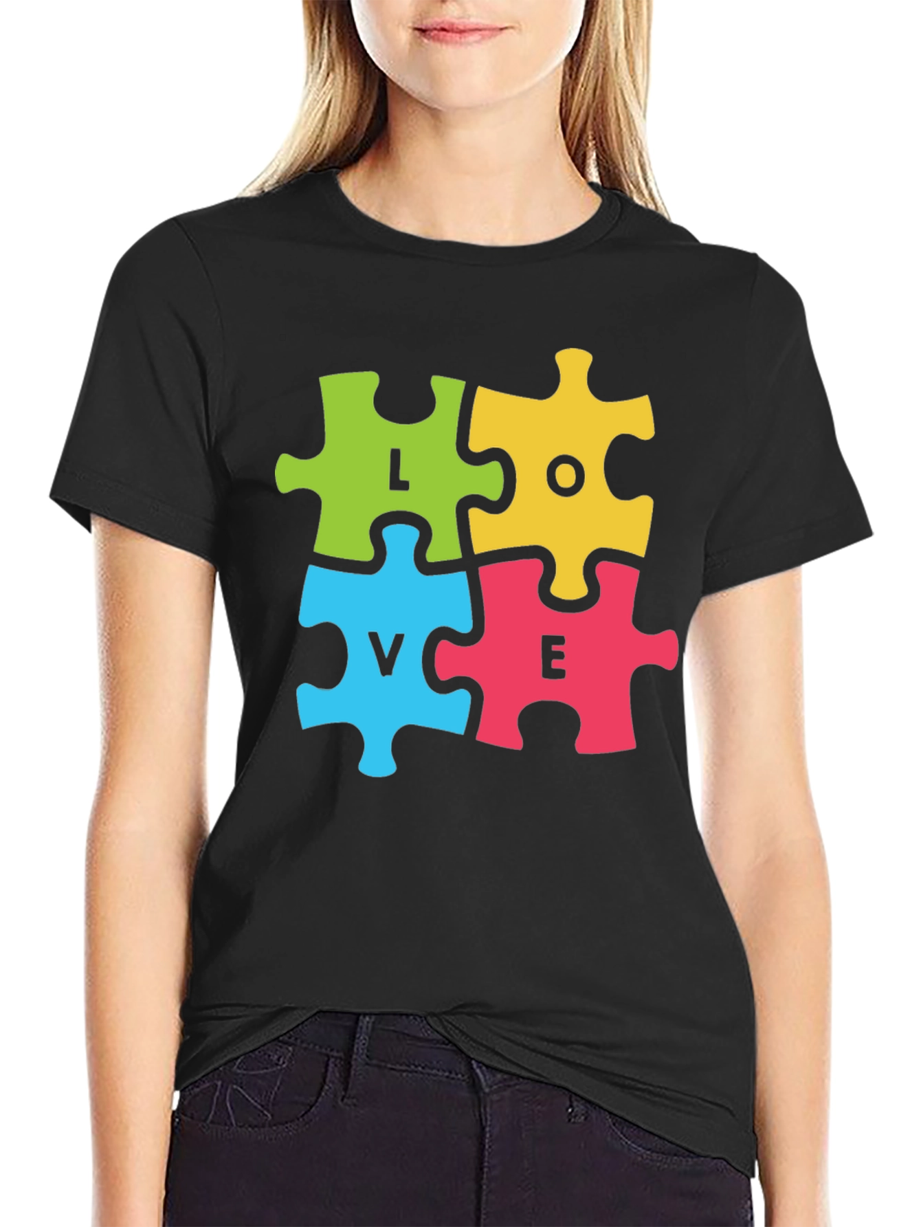 Love Puzzle Piece Graphic T-Shirt