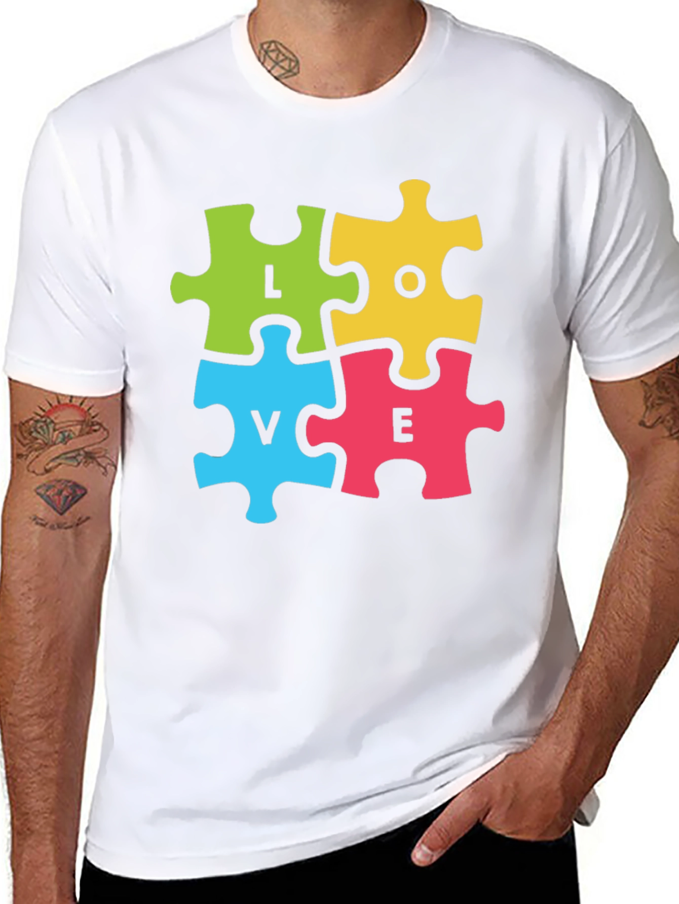 Love Puzzle Piece Graphic T-Shirt