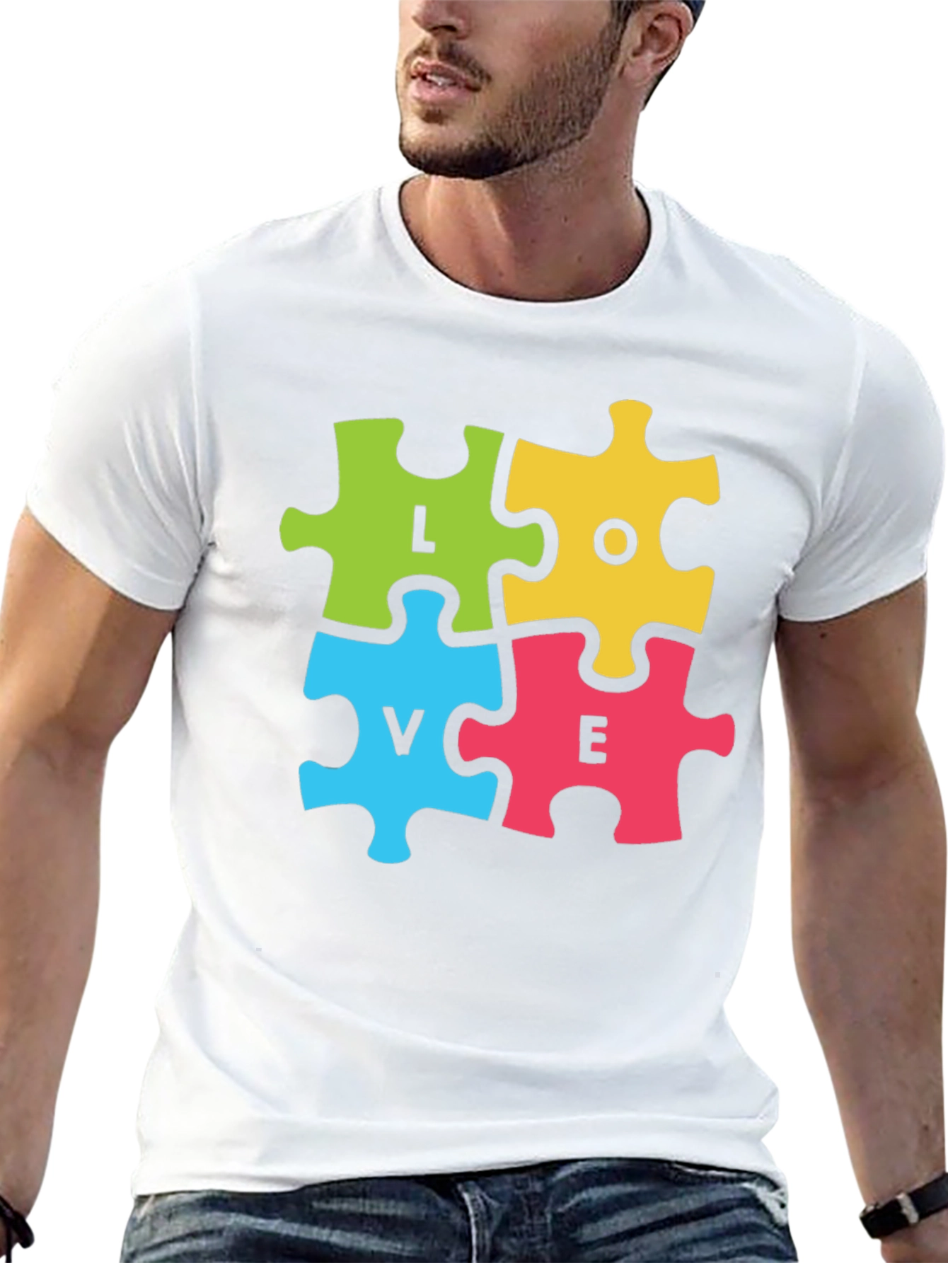 Love Puzzle Piece Graphic T-Shirt