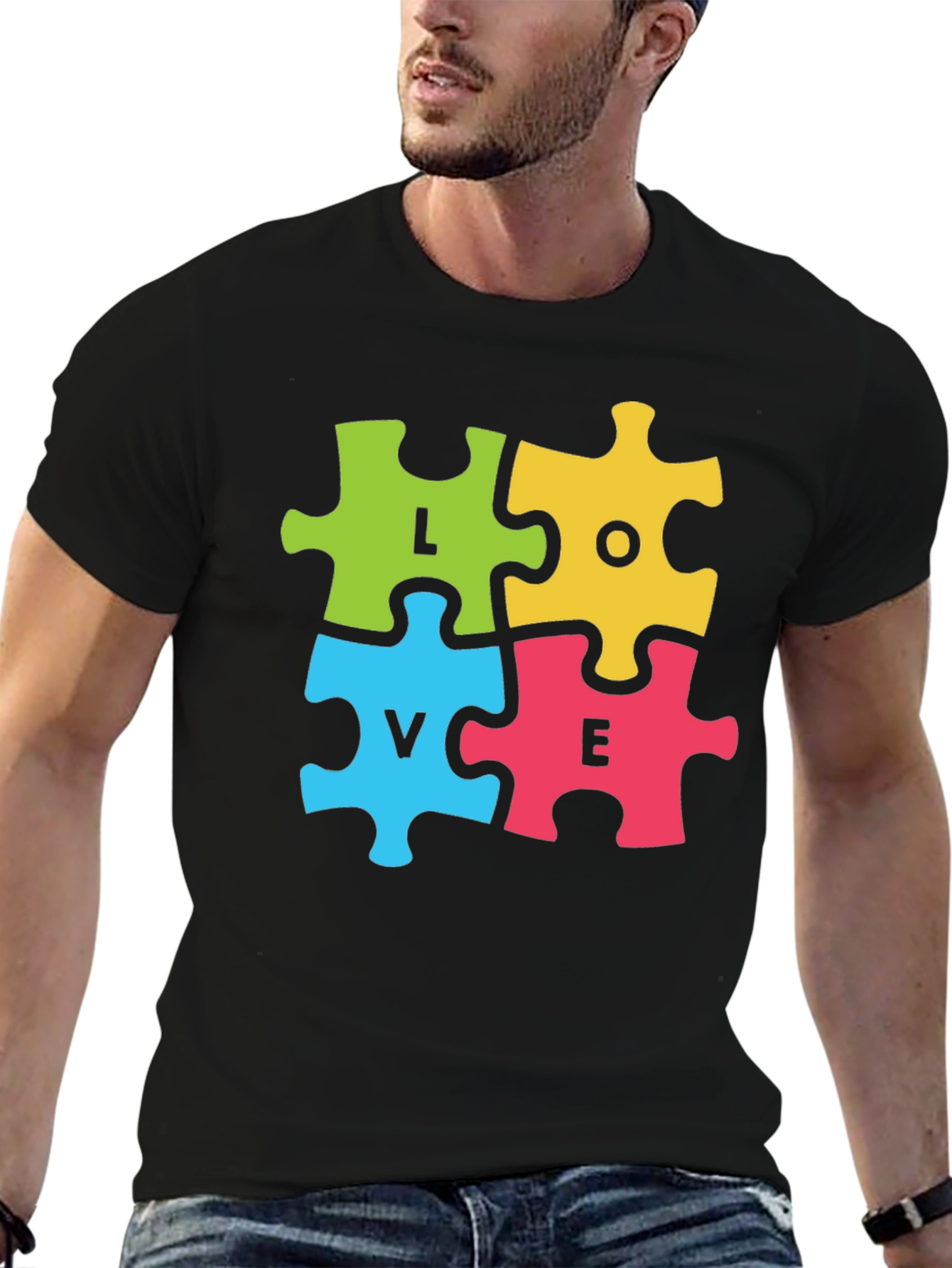 Love Puzzle Piece Graphic T-Shirt