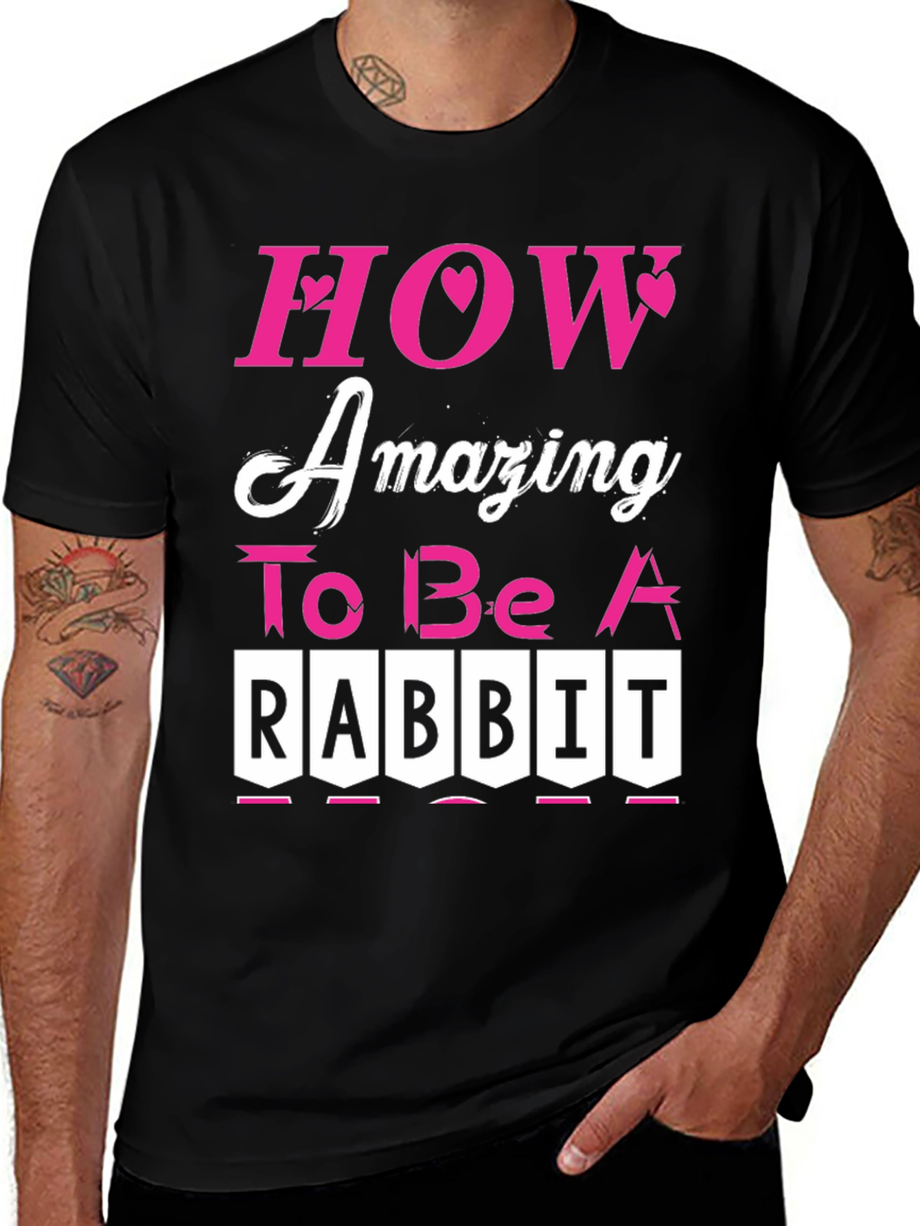 Amazing Rabbit T-Shirt - Black Cotton Tee