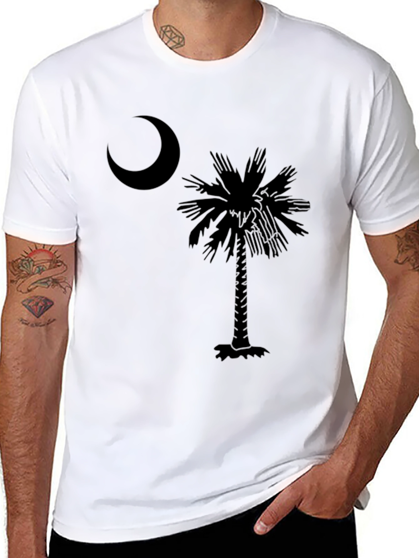 Mens Black Palmetto Moon T-Shirt
