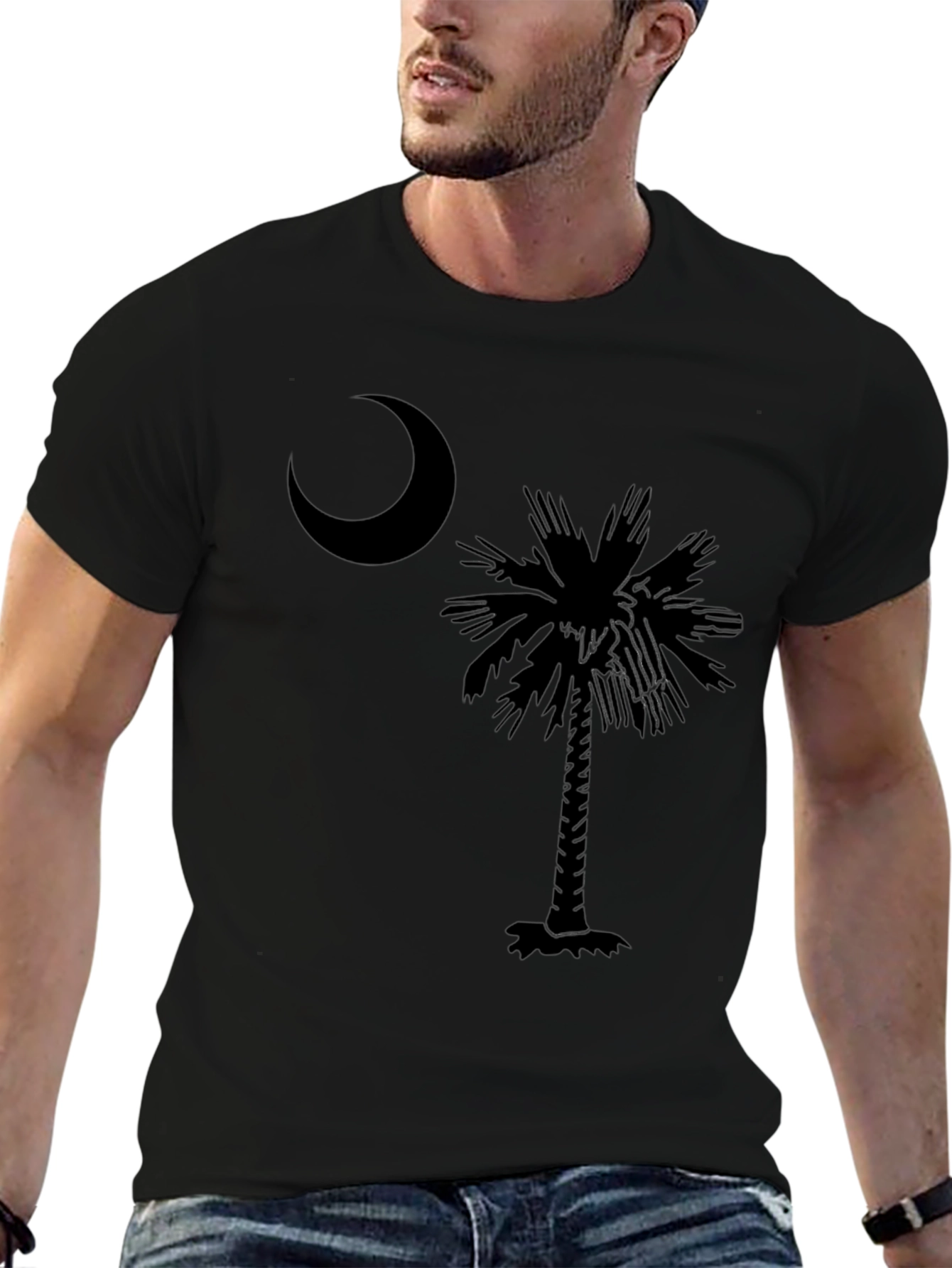Mens Black Palmetto Moon T-Shirt