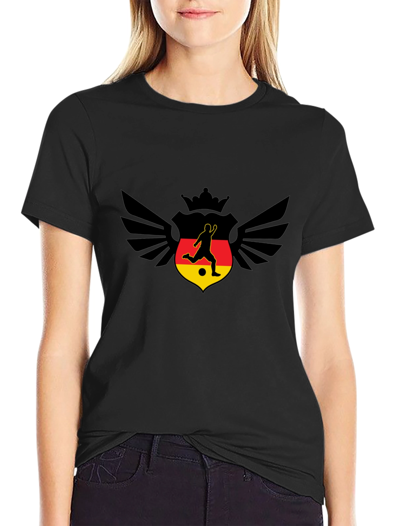 Germany Soccer T-Shirt - Winged Crown Design