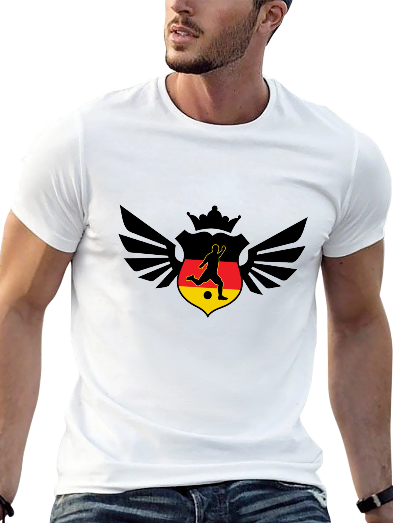 Germany Soccer T-Shirt - Winged Crown Design