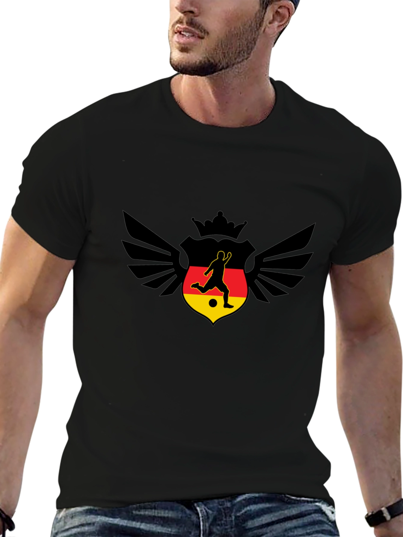 Germany Soccer T-Shirt - Winged Crown Design