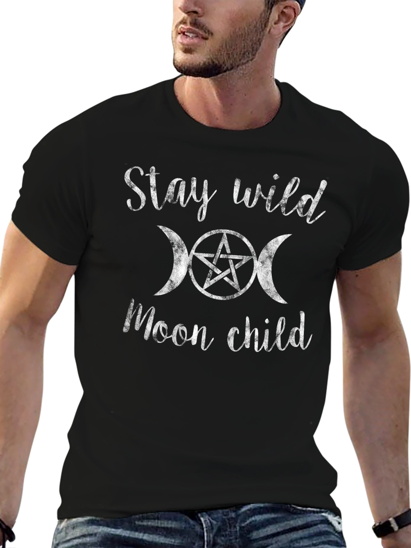 Stay Wild Moon Child Black T-Shirt