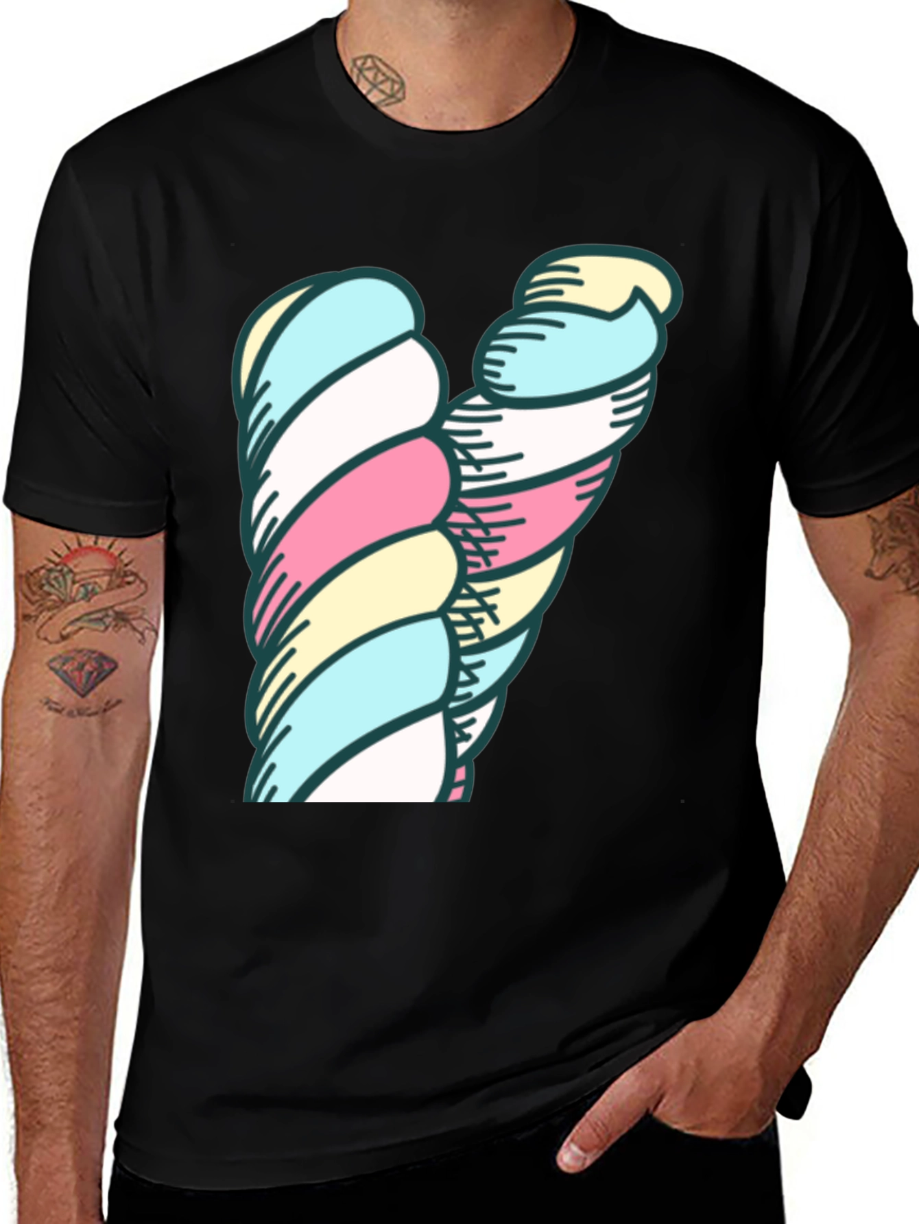 Marshmallow Twist Graphic Tee - Black